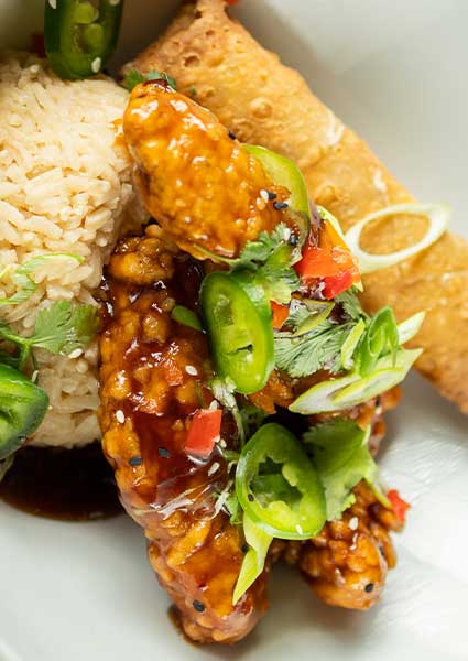 Enjoy chicken tenders, rice, and a crispy egg roll at our restaurant in Monticello MN.